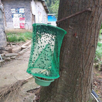 DLL585 Piège à mouches réutilisable, outils de contrôle des mouches, attrape-mouches suspendu, cage à mouches, filet piège, fournitures de jardin