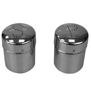 Salière et poivrière en acier inoxydable Salière et poivrière d'assaisonnement en métal texturé de table - Product Image 6