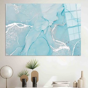 Impression sur toile élégante en marbre argenté pour la décoration intérieure, ART SUR VERRE TÉRMÉTRAL - Product Image 1