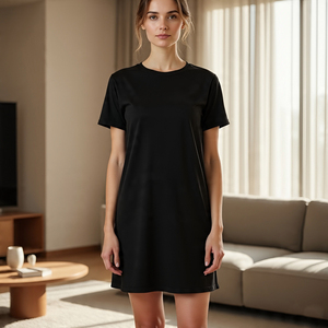 T-Shirt à col rond en polyester 100% pour femmes, manches courtes à séchage rapide compressé et écologique, respirant - Product Image 4