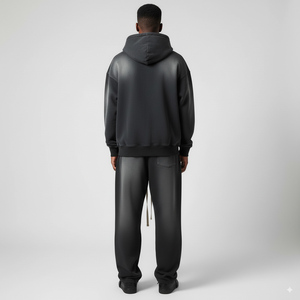 Último fabricante de chándal con cremallera y logotipo personalizado, chándal acampanado de alta calidad, chándal personalizado para hombre, 100% algodón lavado con ácido - Product Image 6