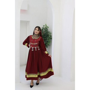 Vestido Afgano Kuchi Informal, Transpirable, Ecológico, Bordado con Encaje Vintage de Alta Calidad al Mejor Precio para Mujeres Adultas Profesionales - Product Image 1