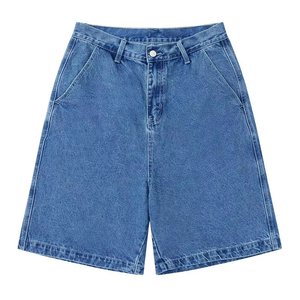 Bermuda en coton 100% solide déchiré, short jorts en jean personnalisé pour hommes - Product Image 1