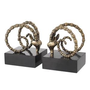 Decorative Love Bird Aluminum Bookends Bookshelf <b>Book</b> Holder With Marble Base <b>Book</b> Holder Desk <b>Book</b> End Gold - Product Image 1