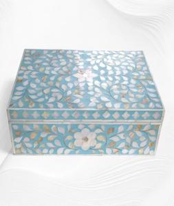 Precio al por mayor de fábrica, caja de incrustaciones de hueso decorativa hecha a mano india, caja de regalo de resina con incrustaciones de hueso, caja de incrustaciones de hueso de joyería decorativa - Product Image 4