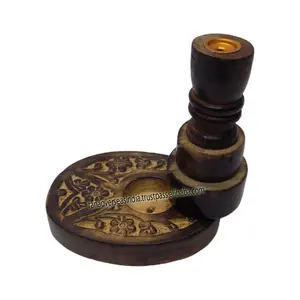 Houten Backflow Wierook Kegel Dhoop Brander Houten Wierook Houder Waterval Fontein Rook Stand Ash Vanger Woonkamer Decor