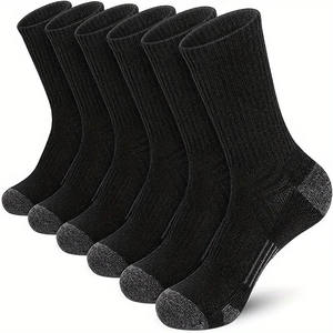 100% haute qualité anti-dérapant respirant automne coton laine chaussettes conception d'usine votre propre marque broderie Logo personnalisé hommes chaussettes - Product Image 4