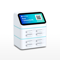 Estación de Alquiler de Baterías Compartidas HeyCharge de 8 Ranuras con Código QR, Resistente al Fuego, ABS, 4G, para Laptop, Cámara, Reloj Inteligente - Nuevo Negocio