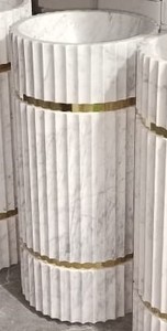 Home Hotel Modern Artificial Stone Resin Wash <b>Basin</b> Solid Surface Freestanding Wash <b>Basin</b> Pedestal Sink for Bathroom - Product Image 5