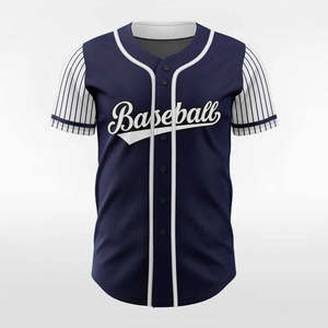 Maillot de baseball personnalisé en polyester 100% à col en V, sublimation personnalisée, nom, numéro, logo, bouton, uniforme d'équipe pour adultes unisexes - Product Image 6