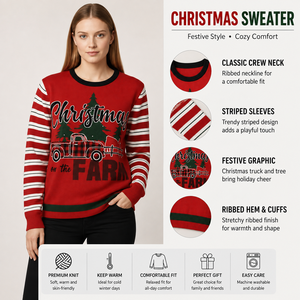 Custom Jacquard Knitted Pullover Casual <strong>Xmas</strong> <strong>Jumper</strong> for <strong>Woman</strong> Her Partner Ugly Christmas Sweater Family Knitwear Winter - Product Image 3