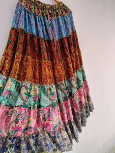 ชุดกระโปรงยาวสไตล์โบฮีเมียนสำหรับผู้หญิงกระโปรงชายหาดผ้าไหมแม็กซิทชุดกระโปรงหลายชั้นสไตล์อินเดียสำหรับผู้หญิงกระโปรงโบฮีเมียน - Product Image 2