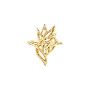 Stuller 18K Gold Plated Freeform Floral Cross-Inlay Ring 50869:104P Hip-Hop Trendy Fashion with <b>Titanium</b> and Alloy Gift - Product Image 3