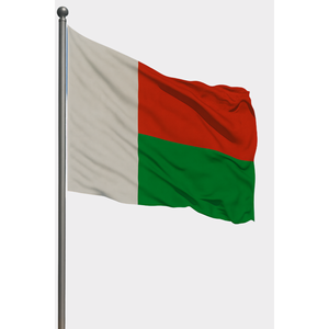 Drapeau extérieur personnalisé de Madagascar, imprimé numériquement en polyester, avec mât en aluminium et fibre de verre pour voiture, modèle drapeau mondial - Product Image 1