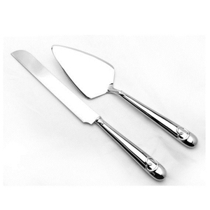 <b>Cake</b> Knife Set of 2 Piece <b>Cake</b> <b>Server</b> Set Design Silver Polished Stainless Steel for Weddings Party Events - Product Image 5
