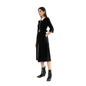 Robes longues décontractées avec ceinture demi-manche Freely robe 122932001 dame élégante été femmes robes entreprise de fabrication - Product Image 1