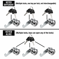 Serrure cylindrique nickelée de haute qualité DG-DELER avec loquet à quart de tour pour armoire/tiroir/borne de courrier - 2 clés