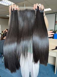 Super doble dibujado virgen cutícula alineada Raw alta calidad hueso onda recta máquina vietnamita doble trama extensiones de cabello - Product Image 4