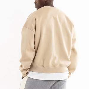 Sweatshirts d'hiver pour hommes en gros, broderie personnalisée, molleton en tissu éponge français 320g, épaules tombantes, unisexe, surdimensionné, col rond, anti-boulochage - Product Image 2