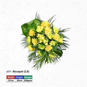 ดอกไม้ประดิษฐ์สีทองอร่ามและต้นปาล์มเขียวขจีสำหรับตกแต่งผนัง - Product Image 1