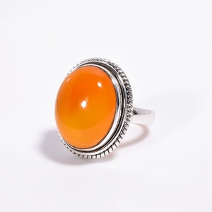 Bague en pierre orange cornaline naturelle Bague de mariage classique en argent sterling 925 faite à la main pour la fête de fiançailles directement de l'usine - Product Image 3
