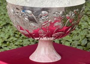 ชามเสิร์ฟพร้อมฐานเรซินสีเงินทองเหลืองนูนสำหรับโต๊ะอาหารในบ้านโรงแรมและร้านอาหาร - Product Image 6