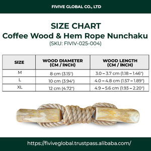 Jouet pour chien Nunchaku en bois de café naturel et corde de chanvre, jouet interactif à mâcher et à tirer, renforce les mâchoires et la santé buccale - Product Image 4