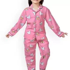 Multi-patrón de manga larga pantalones pijamas lindo dibujos animados ropa de casa conjunto de fábrica al por mayor ropa de dormir para niñas - Product Image 4