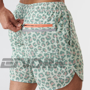 LEGENDS Pantalones cortos deportivos para mujer M Verde Rosa Menta Leopardo Estampado de camuflaje Cintura alta Estilo de motorista Estiramiento Gimnasio Activewear Pantalones cortos - Product Image 2