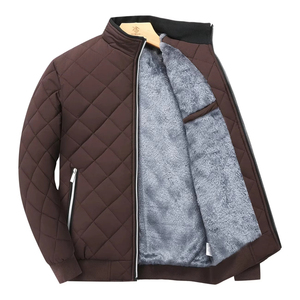 Chaqueta acolchada de invierno para hombre personalizada superventas, nueva chaqueta de cuero con decoración de piel, servicio OEM - Product Image 1