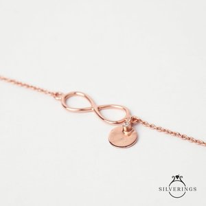 NOVAMART Fine Silverings 925 Sterling Silver <b>Infinity</b> Rose Gold <b>Bracelet</b> Until Forever Fine Chain & Link <b>Bracelets</b> Wholesale Exp - Product Image 3