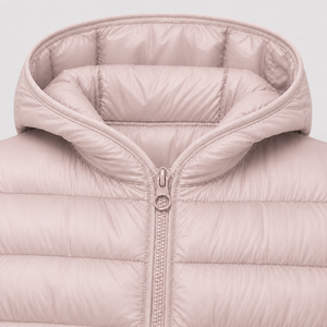 Veste matelassée à capuche rose clair pour femme, manches longues, fermeture éclair, couleur unie, vêtement d'extérieur d'hiver, coupe classique - Product Image 4