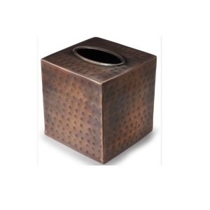 Caja de pañuelos de Metal de acero inoxidable de mesa barata hecha a mano diseñador de lujo Flor de cobre Almacenamiento de alta calidad al por mayor - Product Image 5