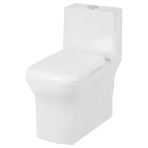 Top Selling rubbic Foursquare one piece toilet with flush mounted single concealed Bathroom Use Ceramic Toilets white colour