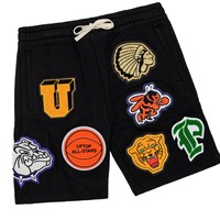 Pantalones Cortos de Hip Hop Personalizados para Hombre, con Bordado Chenille, Tejido de Felpa Francesa, Transpirables, Ecológicos, con Cordón Elástico