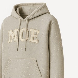 เสื้อฮู้ดผ้ากำมะหยี่ลายตัวอักษรพร้อมเสื้อสวมหัวผ้าฟลีซผ้าฝ้ายหนาประดับพลอยเทียมทั้งหมดสำหรับฤดูหนาวของผู้ชาย - Product Image 5