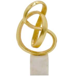 Vente en gros Unique Sculpture En Métal En Aluminium Avec Finition Or Et Base En Métal Avec Finition Noire Sculpture À La Main À Vendre - Product Image 5