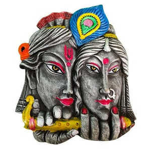 Mukherjee Artisanat Artisanat-Fer forgé Terracotta Tenture murale Pièce maîtresse Luxe-Design traditionnel Abstrait Radha Krishna - Product Image 2