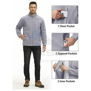 Nueva chaqueta Softshell de invierno de salida de fábrica para hombre con logotipo personalizado chaqueta deportiva informal para exteriores cálida - Product Image 5