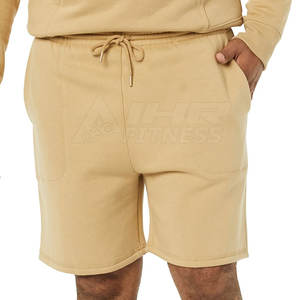 Shorts pour hommes haut de gamme, nouvelle collection, style urbain, couleur unie, respirant, imperméable, en maille et toile de coton, taille élastique - Product Image 2
