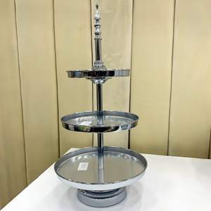 Venta al por mayor soporte de pastel de cobre de tres niveles para decoraciones de bodas fiestas y vajilla de Hotel herramientas de pastel - Product Image 4