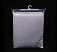 Cintre en plastique transparent recyclable de qualité supérieure en PVC de 0,15 mm, étanche, pour sacs textiles, emballage de literie, avec bouton-pression 3 côtés