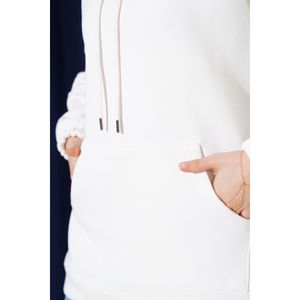 Tunique oversize à trois fils pour femme Sweat à capuche écru grande taille - Product Image 3