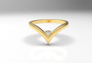 Anillo de Compromiso y Promesa Clásico de Plata de Ley 925 Chapado en Oro de 18K con Moissanita de 0.03 CT, Joyería Fina para Fiesta - Product Image 3