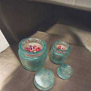 Set of <b>Large</b> and Small Gel Wax <b>Candles</b> for Home Decoration - Product Image 3