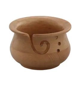 Handmade Sewing Bowl Premium Quality Customized Shape Medium Size Bamboo Wood Crocheting Yarn Bowl For Wholesale