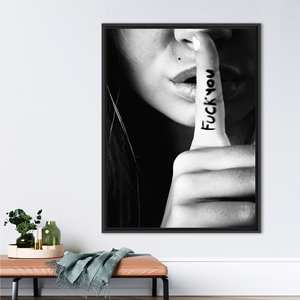 Modern <b>Nude</b> Art Canvas Print - Elegant Bedroom Decor <b>Poster</b>,Black Framed - Product Image 1