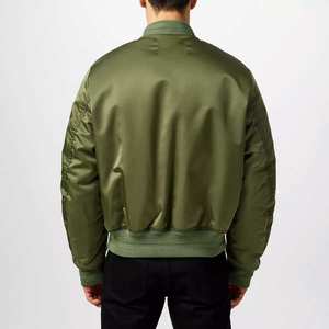 Custom Logo OEM Autumn Workwear <b>Fabric</b> Loose Fashion Brown Black Short <b>Retro</b> Outwear Vintage Bomber Jackets for Men - Product Image 4