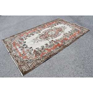 พรมขนสัตว์6.2ft สีเบจสีน้ำตาลคลาสสิกขนาด5.6 x ดีไซน์แบบเย็บปะติดปะต่อกันแบบตุรกีสำหรับห้องนั่งเล่นห้องนอนห้องโถงทำจากยางทรงสี่เหลี่ยม - Product Image 3