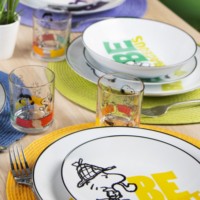 Juego de Vasos de Vidrio Resistente, 6 Piezas, 25 cl, Multicolor, Diseño Snoopy, Transparentes, de Vidrio Templado Peauts Excelsa, Aptos para Lavavajillas